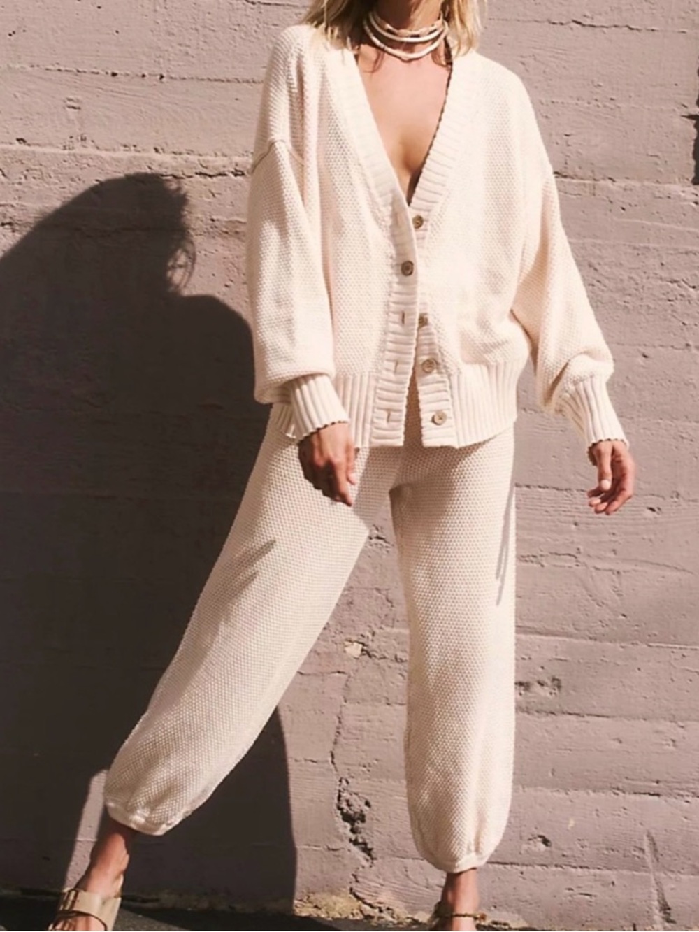 Free people Hailee Cardi Set ivory NEW IN POLY BAG